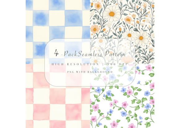 4 Pack Seamless Pattern: A Must-Have for Springtime Creativity