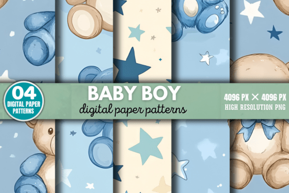 Baby Boy Digital Paper Pattern 5 – A Creative Essential for Modern Designers
