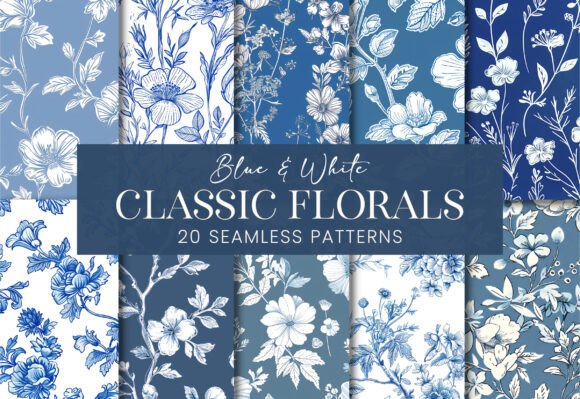 Blue White Vintage Floral Chinoiserie: A Timeless Design for Modern Creativity