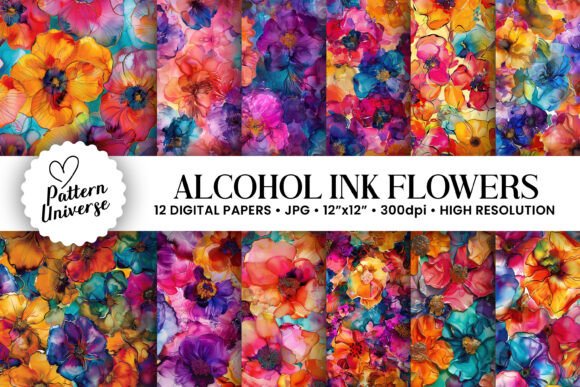 Bright Faux Embossed Alcohol Ink Flowers: A Modern Twist on Creative Expression