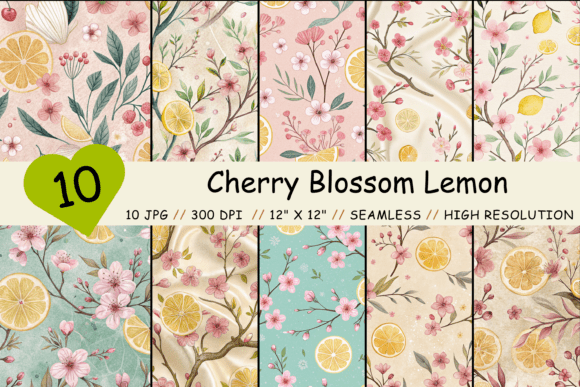 Cherry Blossom Lemon Digital Paper: Strategic Use for Creative and Professional Projects