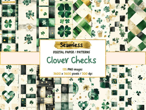 Clover Checks Seamless Digital Paper: A Versatile Design Element for Seasonal and Everyday Projects
