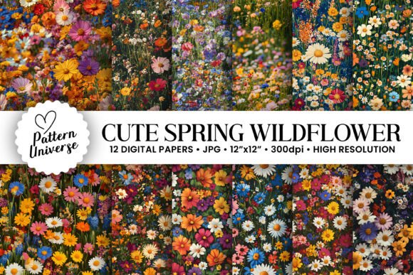 Cute Spring Wildflowers Seamless Pattern: A Creative Essential for Craft Enthusiasts