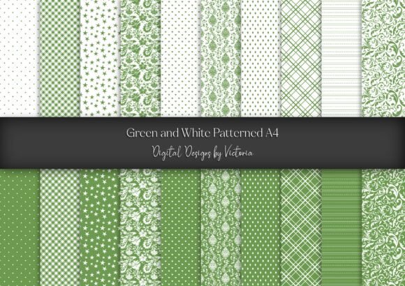 Green and White Patterned Digital Paper: A Creative Staple for Handmade and Digital Projects