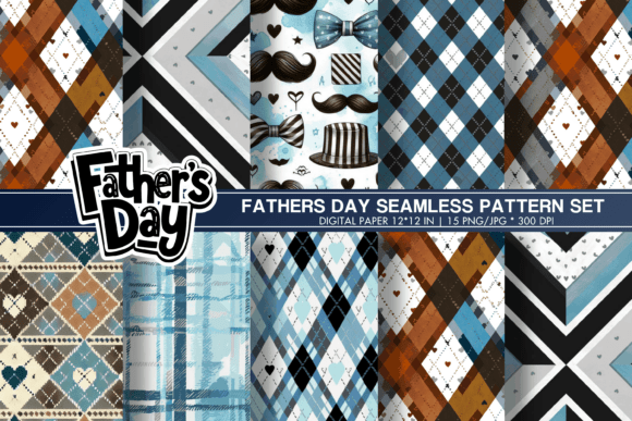 Happy Fathers Day Digital Paper Seamless