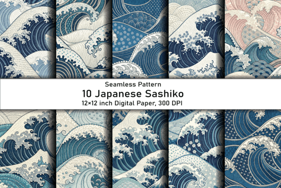 Japanese Sashiko Digital Papers: Elevating Creative Projects with Cultural Elegance