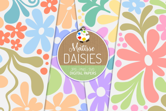 Matisse Daisies - Digital Papers: A Fresh and Minimalist Design Solution for Creative Projects