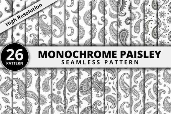 Monochrome Paisley Pattern Bundle: A Versatile Asset for Designers and Creatives