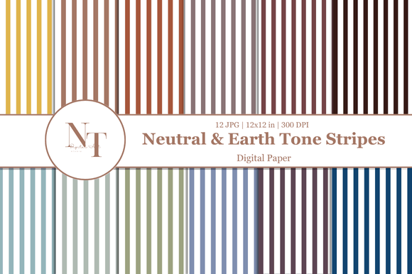 Neutral Stripes Digital Paper