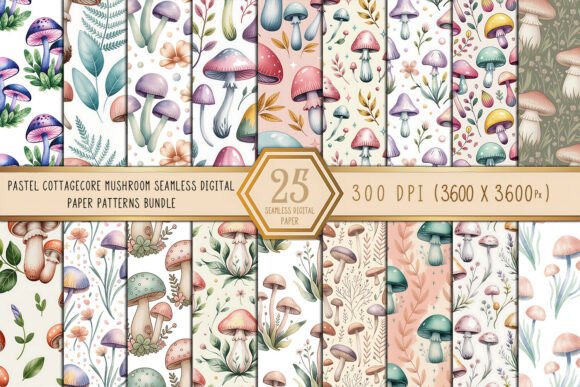 Pastel Cottagecore Mushroom Seamless: A Creative Staple for Designers
