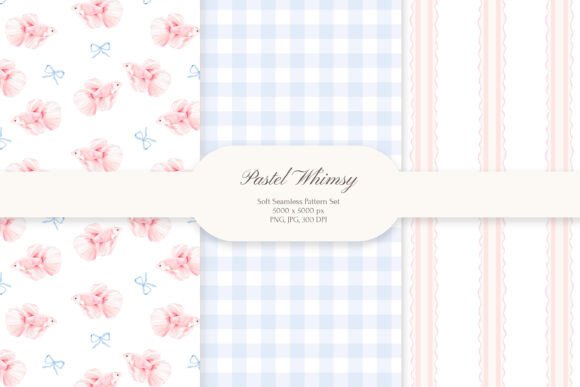 Pastel Whimsy Soft Seamless Pattern Set