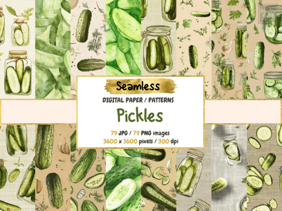 Pickles Seamless Digital Paper: A Zesty Design Delight