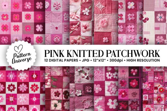 Pink Knitted Patchwork Digital Papers: A Creative Revolution in Crafting and Design