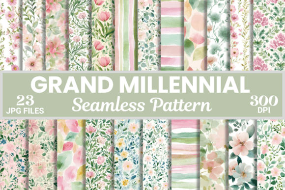 Preppy Grandmillennial Digital Paper: A Timeless Design Tool