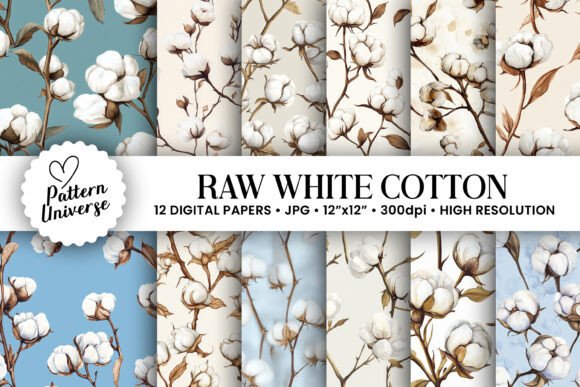 Raw White Cotton Digital Papers: A Creative Tool for Diverse Crafting Projects