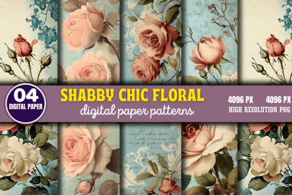 Shabby Chic Floral Digital Paper Pattern: A Versatile Tool for Creative Projects