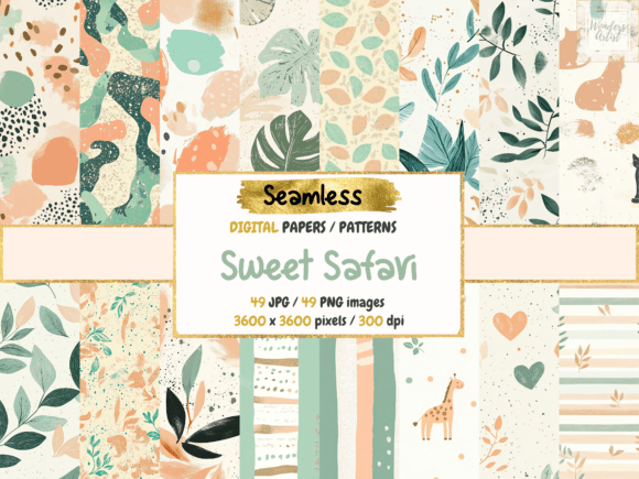 Sweet Safari Seamless Digital Papers: A Playful Fusion of Nature and Creativity