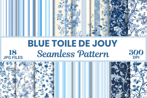 Tiny Blue Toile De Jouy Digital Paper: A Timeless Design for Modern Creations