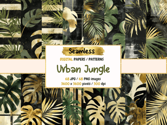 Urban Jungle Seamless Digital Papers: Strategic Use for Modern Design and Creative Projects